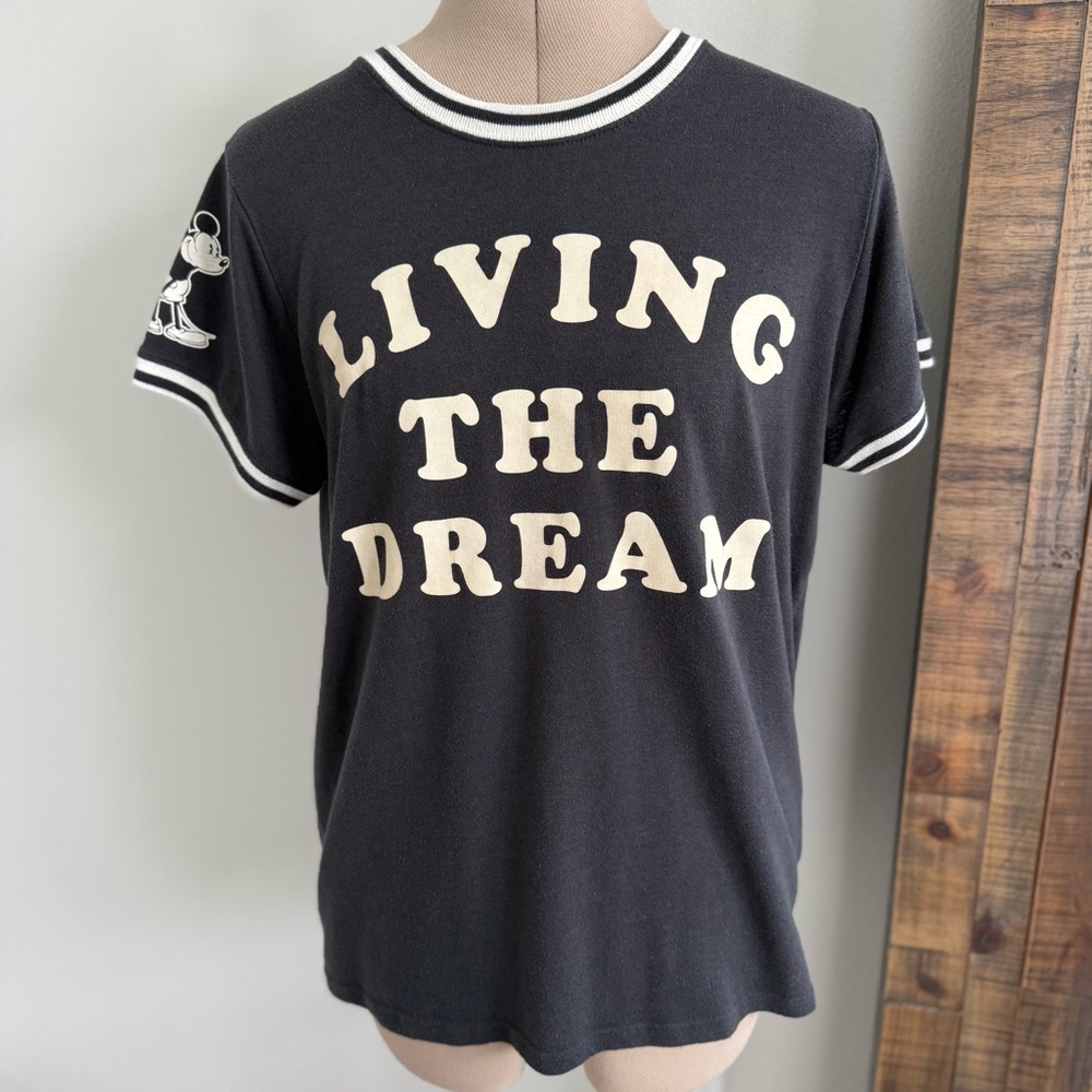 Junk Food Living The Dream Mickey Mouse Retro Short Sleeve Shirt Womens Large